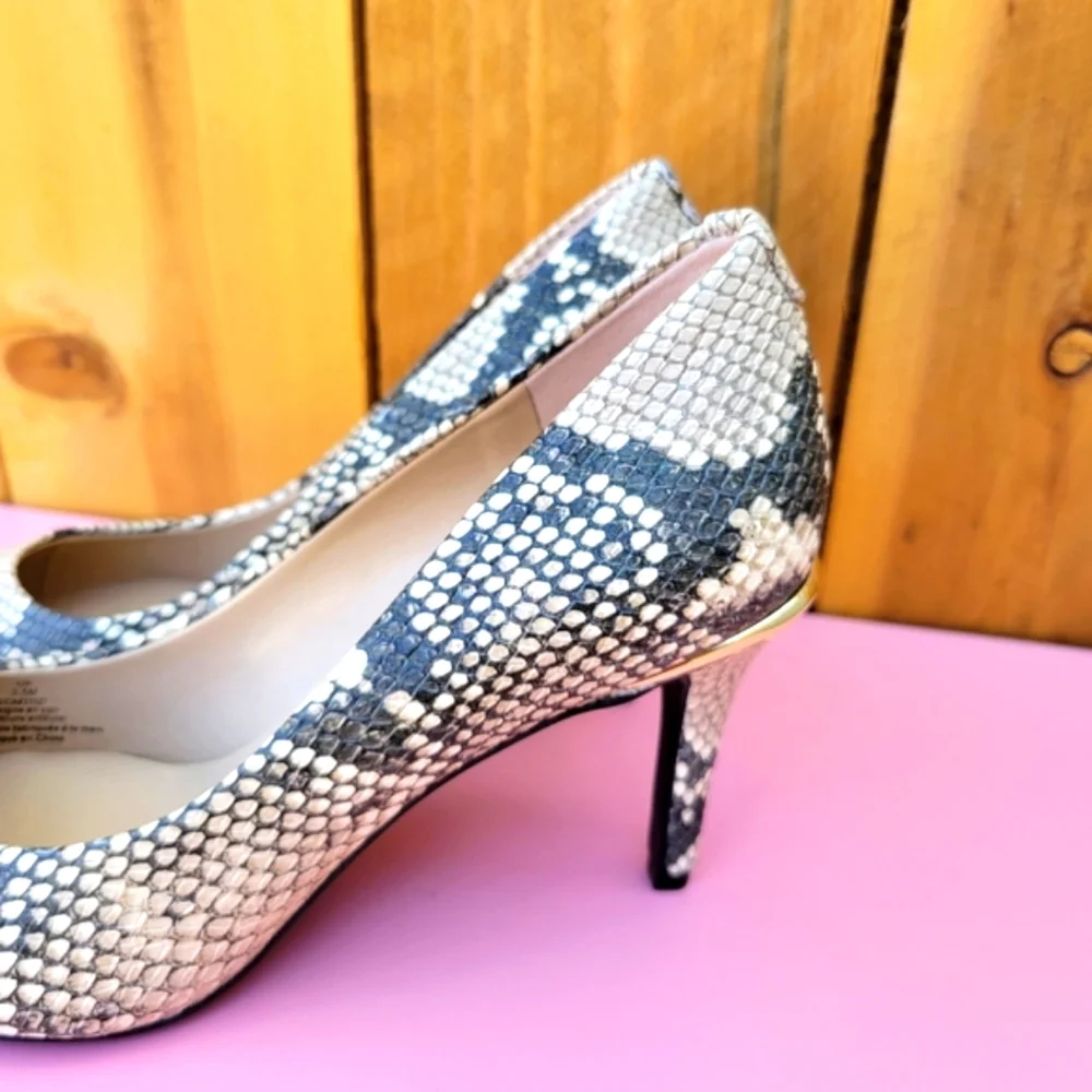 DKNY Randi Glossed Snake-effect Leather Pumps SZ 6 - Picture 11 of 16